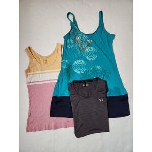 Womens XS Summer Tops Bundle 3 Tanks Tee Mix Brands